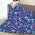 thumbnail image 6 of Salouo Blue Skull Flower Print Bed Blankets,Flannel Blanket Comfortable Air Conditioning Blanket Lightweight Blanket for Sofa Bed Travel & Couch -40"x30", 6 of 8