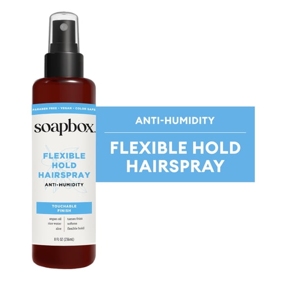 Soapbox Flexible Hold Hairspray - Anti Humidity, Non Aerosol, 8 fl oz