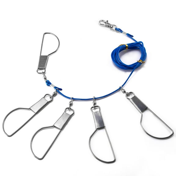 Dr.Fish 16ft/6.5ft Fishing Stringer with Stainless Steel Swivels, Snaps, and Ground Spike