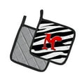 thumbnail image 2 of Carolines Treasures CJ1024-MPTHD Letter M Initial Monogram - Zebra Red Pair of Pot Holders, 7.5HX7.5W, multicolor, 2 of 2