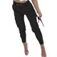thumbnail image 3 of VISgogo Pantalones cargo para mujer, pantalones de cintura alta con estampado de cuadros/color sólido con bolsillos VISgogo  moda, 3 of 6