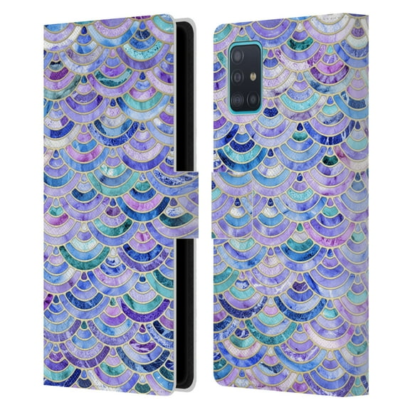 Head Case Designs Officially Licensed Micklyn Le Feuvre Marble Patterns Mosaic In Amethyst And Lapis Lazuli Leather Book Case Compatible with Samsung Galaxy A51 (2019)