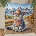 thumbnail image 3 of Welcome Fall Western Cowboy Exotic Shorthair Enjoys Majestic Autumn Quilt Blanket Cat Lover Kitten Owner Gifts Cozy Comforter Throw Blanket - 01007, 3 of 5