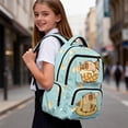 thumbnail image 5 of Yuyamidu Capybara Ice Cream Backpack for Girls 6-8 Cute Aesthetic 17 Inch Lightweight Large Capacity Bookbag with Padded Shoulder Straps for Elementary 1st-3rd Grade Back to School Gifts, 5 of 8