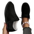thumbnail image 2 of EKVAHL Womens Polka Dot Leopard Print Lace Up Rounde Toe Loafers, Soft Faux Suede Lightweight Casual Boat Shoes, Slip Resistant Comfortable Flat Walking Shoes, 2 of 4