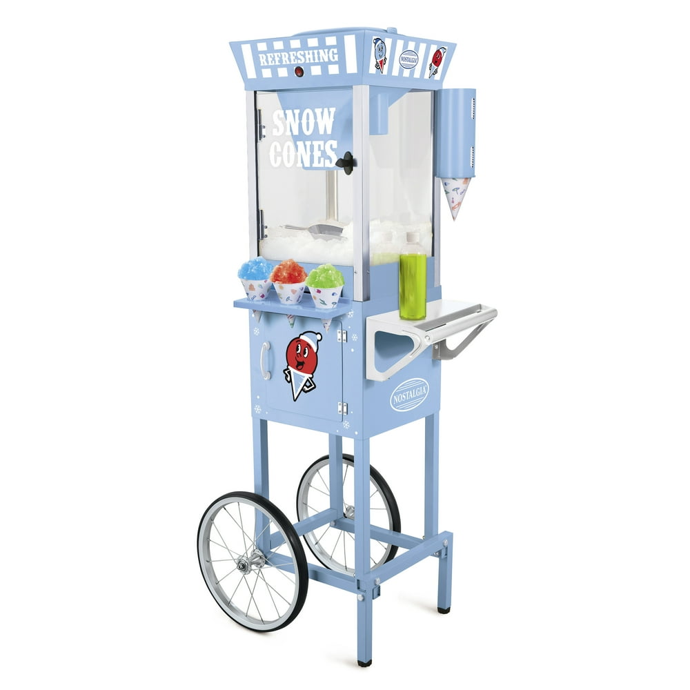 Nostalgia SCC200 54Inch Tall Snow Cone Cart, Makes 72 Icy Treats, Blue