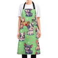 thumbnail image 5 of Cartoon Cute French Bulldog Kitchen Apron with 2 Pockets Adjustable waterproof Cooking Aprons for Women Men Chef, 5 of 7