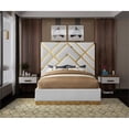 thumbnail image 4 of Meridian Furniture Vector White Faux Leather Queen Bed, 4 of 10