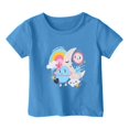 thumbnail image 1 of FhsagQ Mode Décontractée Imprimée pour Garçon et Fille, Col Rond, Manches Courtes, T-Shirt Ample, Taille 6X-7, Bleu Printemps 3-4 Ans, 1 of 1