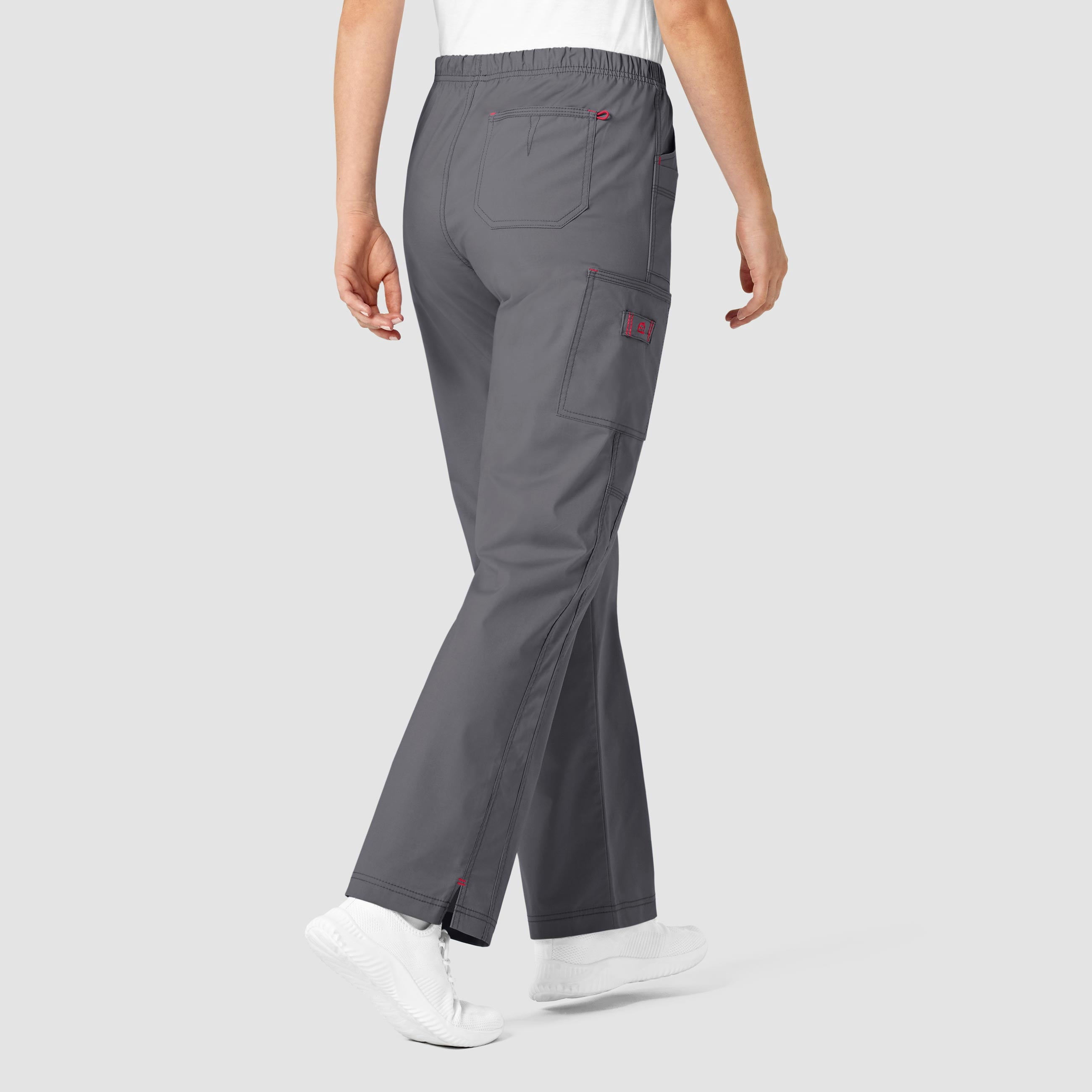 Wink WonderFLEX Women's Faith Multi-Pocket Cargo Scrub Pant, Pewter, XL