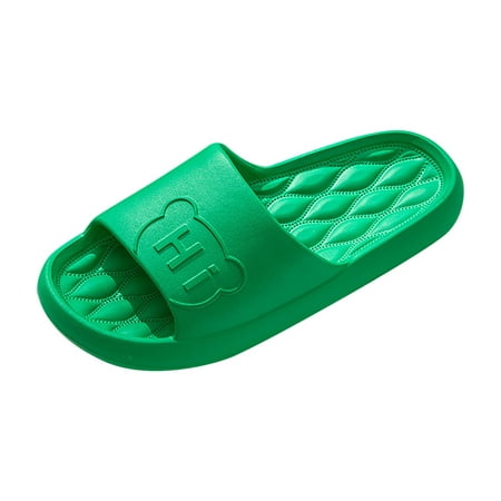 

Pimfylm Cute Slippers For Women Shoes Efron-S Women Flip Flops Basic Plain Slippers Slip On Sandals Slides Casual Peep Toe Beach Green 8