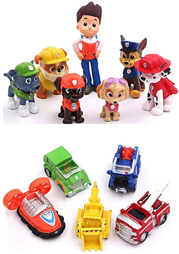6PCS Paw Dog Patrol Cake Toppers Children Mini Figurines Toy Paw Patrol Cake Decoration for Kids Birthday Baby Shower Paw Theme Party Supplies