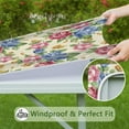 thumbnail image 6 of Square Tablecloth with Elastic Edges 36 * 36 Inch Pioneer Waterproof Rose Floral Print Table Cover Washable Indoor and Outdoor for Party Kitchen Dinner Banquet Patio Picnic, 6 of 6