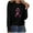 #108-Black, variant on Craaazy Long-sleeved Round Neck Pullover Casual Printed Loose Sweatshirt for Women Gifts Pink Ribbon Print Blouse