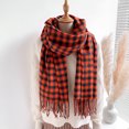 thumbnail image 1 of Womens Plaid Scarf Large Long Blanket Check Wrap Shawl with Tassel, 1 of 5