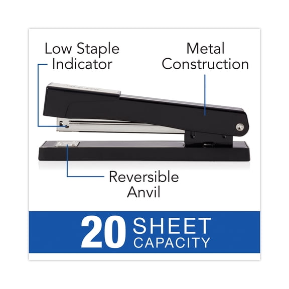 1PC Swingline Light-Duty Full Strip Standard Stapler, 20-Sheet Capacity, Black