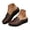 Coffee, variant on Women's Arch Support Mules Comfortable Leather Wedge Slide Shoes Summer Flat Buckles Backless Loafers Business Shoe Blue Size 7