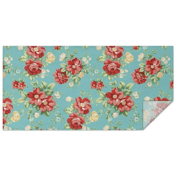 Pioneer Flower Floral Print Pattern Rectangle Tablecloth 60"x120",Waterproof Polyester Rectangle Table Cloth, Wipeable Spillproof Polyester Tablecloth for Dining, Camping, Indoor and Outdoor