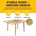 thumbnail image 4 of Love Peace Text Table Cloths for 5 Foot Rectangle Tables, Farmhouse Inspirational Quotes Wooden Patio Waterproof Elastic Fitted Tablecloths, Washable Rectangular Table Cover for Camping, 4 of 8