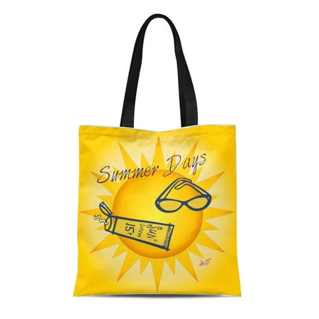 ASHLEIGH Canvas Tote Bag Yellow Baggu Summer Days Sunshine Indigo Gu Suntan Lotion Reusable Handbag Shoulder Grocery Shopping