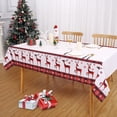 thumbnail image 3 of Haperlare Rectangle Tablecloth Buffalo Plaid Xmas Deers Waterproof Table Cover for Home Parties Holiday Dinner Party Decoration, Beige, 60"x102", 3 of 7