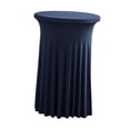 thumbnail image 3 of Mantel de cóctel, cubierta de mesa de cóctel reutilizable, elástica, decorativa con faldones, mantel para mesa de fiesta, banquete, decoración. Azul oscuro, 3 of 7