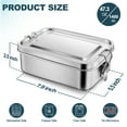 thumbnail image 2 of Walchoice Bento Box, 47oz Stainless Steel Lunch Box Container with Lids & 2 Removable Dividers, Reusable Metal Meal Storage for Work Office Travel, Leak-Proof & Dishwasher Safe, 2 of 8
