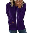 thumbnail image 2 of Women Casual Long Sleeve Hoodie Jacket Zip Up Sweatshirt with Pockets, 2 of 7