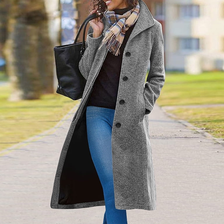 womens winter dress coats Rqyyd Long Wool Coat Trench Coat Fall Clothes Casual Blazers Notch Lapel Breasted Jacket Blend Peacoat, Women's, Size: Medium Cady midi dress in calvin klein slim fit dress shirt Size:M/L | fits US 6-10 | Long-sleeve inner | IN STOCK The mid