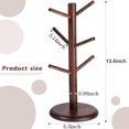 thumbnail image 7 of Walnut Coffee Mug Tree, Bamboo Mug Holder Base,Coffee Cup Stand Mug Holders with 6 Hooks for Countertop Coffee Mug Rack Organizer Stand for Counter Top, Coffee Bar Accessories, Walnut, 7 of 7