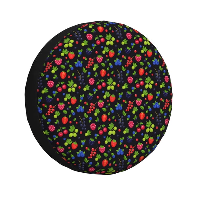 Fotbe Berries Funda de Llanta de Repuesto con Estampado, Engrosada, Ajuste Universal para Jeep, Remolque, RV, SUV, Camión-17 inch