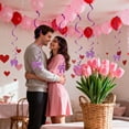 thumbnail image 5 of Elegant Bow Swirl Hanging Ornament Set - Valentine's Day Party Ceiling Decor - Six-Piece Decorative Pendant Collection for Special Events, 5 of 8