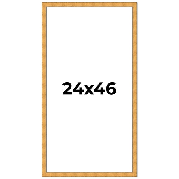 24x46 Frame Gold Rustic Solid Wood Picture Frame | 1.25 Inch Wide Moulding | Rustique Gold