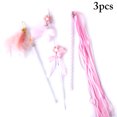 thumbnail image 1 of 3PCS Cat Feather Teaser Toy Bell Pompom Cat Tassel Wand Kitten Interactive Toy, 1 of 10