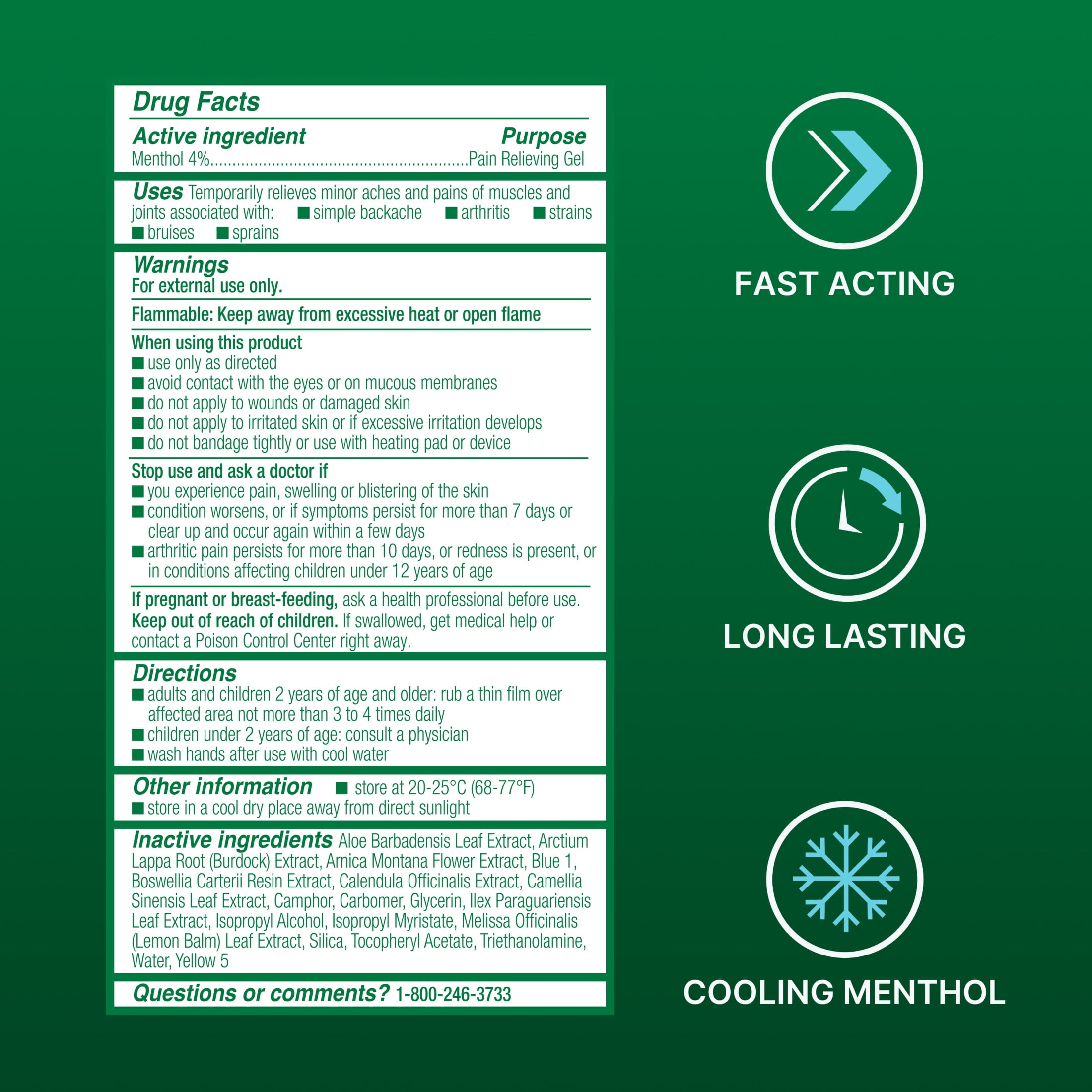 Biofreeze Arthritis Pain Relief Gel, For Joint, Muscle & Back Pain Relief, OTC & HSA Eligible, Menthol, 3 FL OZ