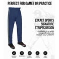 thumbnail image 2 of Exxact Sports Proline Full Length Baseball Pants Youth with Stripes, Relaxed Fit Open Bottom Boys Baseball Pants (Navy/Vegas Gold,YM), 2 of 7