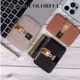 thumbnail image 5 of Card Holder /Badge Holder / Portable Wallet with Metal Clip, PU Leather ID Card Holder for Office, 5 of 5