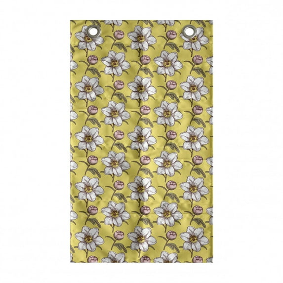 Vintage Hanging Pocket Organizer, Romantic Nature Blossom Pattern with Roses and Daffodils, Printed Polyester Storage Bag with Pockets, 21" x 31", Mustard Rose