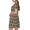 thumbnail image 2 of Lsque Doodle Food Print Women's Casual Dress T-Shirt Summer Short Sleeve Scoop Neck Swing Dresses, 2 of 6
