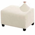 thumbnail image 2 of PrinceDeco Stretch Ottoman Cover Ottoman Slipcovers Rectangle for Living Room Foot Stool Stretch Covers to Fit Ottoman Foot Rest, Thick Checked Jacquard Fabric with Elastic Bottom (Large Size, Sage), 2 of 4