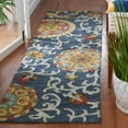 thumbnail image 2 of SAFAVIEH Blossom Danny Floral Wool Runner Rug, Navy/Multi, 2'3" x 6', 2 of 8