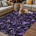 thumbnail image 2 of Fsddascl Boho Purple Floral Outdoor Rug for Patio/Deck/Porch, Non-Slip Large Area Rug 5 x 8 Ft, Farmhouse Botanical Vintage Paisley Flower Indoor Outdoor Rugs Washable Area Rugs, Camping Rug Carpet, 2 of 5