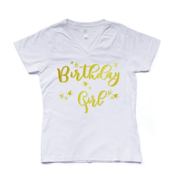 NanyCrafts' Birthday Girl Ladies Modern Fit V-Neck Shirt