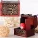 thumbnail image 4 of Caja de almacenamiento de joyería de madera retro, caja organizadora de collares y anillos con cerradura de aleación (tipo lirio de agua), 4 of 8