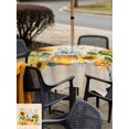 thumbnail image 5 of Outdoor Tablecloths with Umbrella Hole & Zipper, Yellow Sunflowers 60x60 Inch Square Tablecloths, Daisy Bees Elegant Farmhouse Floral Waterproof Table Cloth, Patio/Pool/Picnic Table Covers, 5 of 8