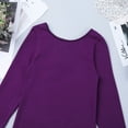 thumbnail image 5 of LiiYii Kids Girls Basic Ballet Dance Combo Dress Long Sleeve Gymnastics Leotard with Wrap Skirts Dark Purple L, 5 of 7