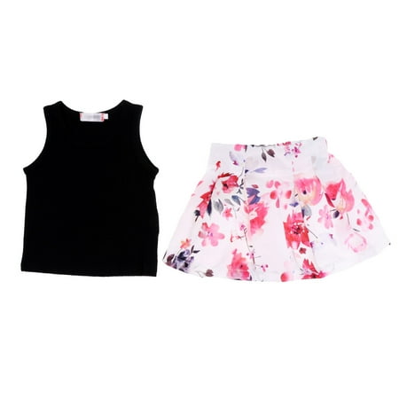 

Children s Print Clothing Set Sleeveless Top and Skirt for Girls 4 Years
