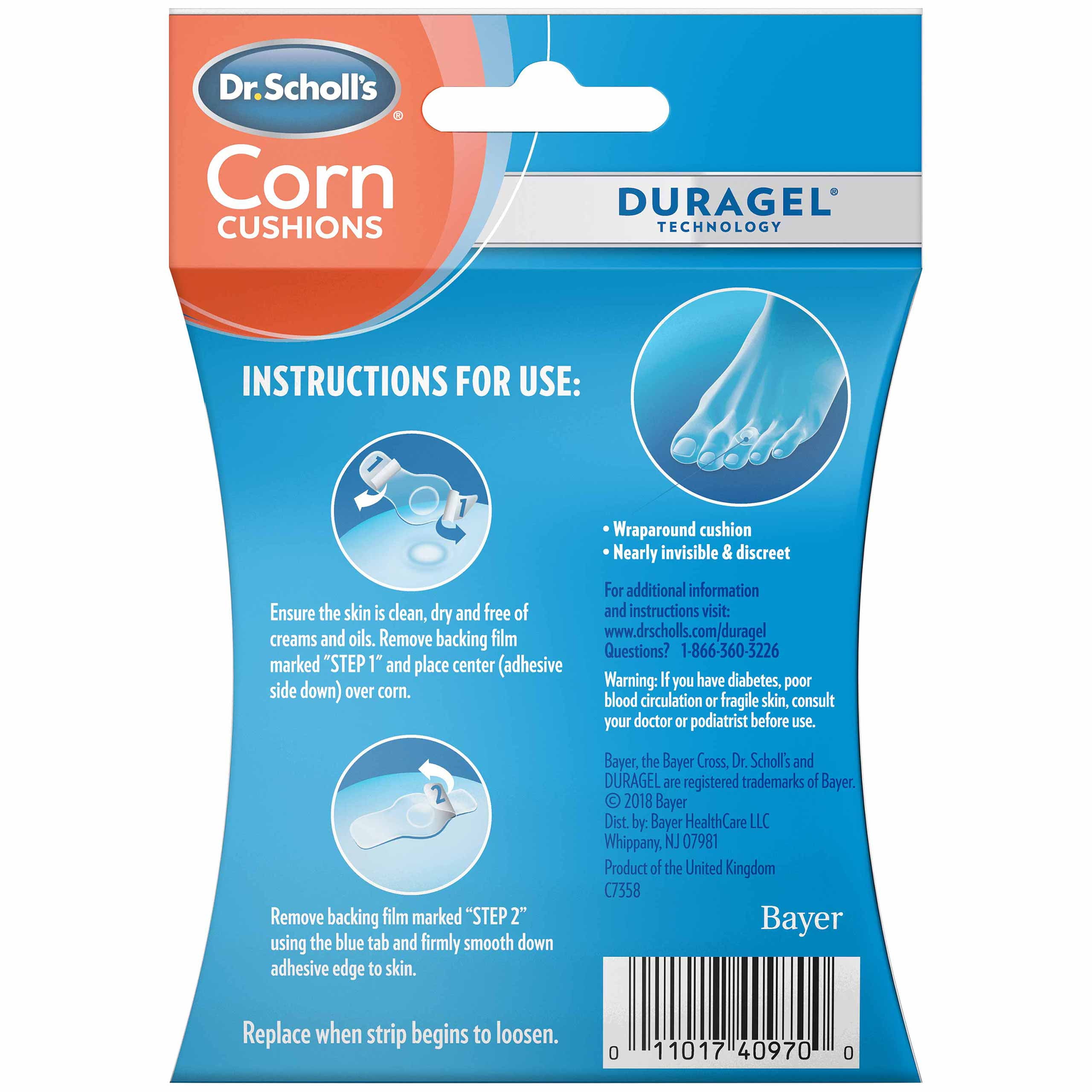 Dr. Scholl's Corn Cushions with Duragel Technology, Pack of 6