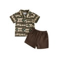 thumbnail image 2 of 2Pcs Baby Boy Western Clothes Short Sleeve Bull Print Tops + Shorts Set Toddler Outfits, 2 of 10