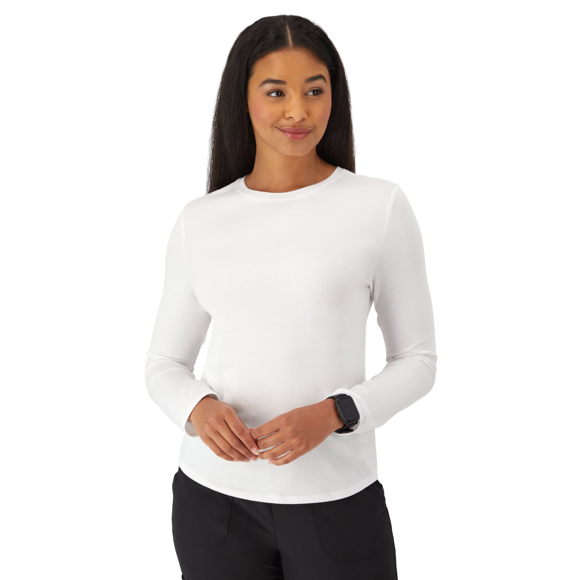Hanes Women's Scrubs Underscrub Scrub Top, Comfort Fit, Long Sleeve, Sizes S-2XL